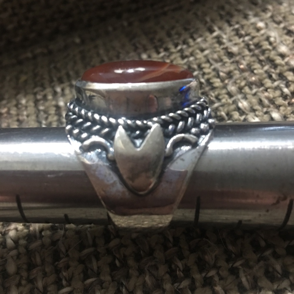 Statement Ring Red Jasper & Sterling Silver 9.5 - image 3